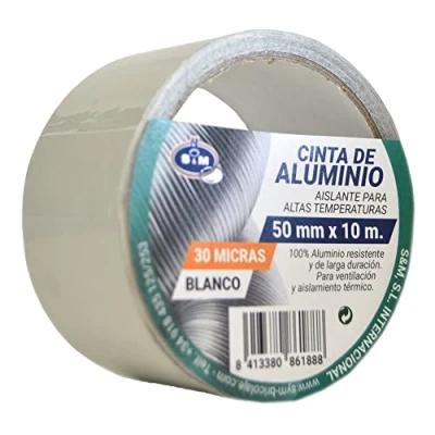 Image de S &amp; m ruban aluminium Blanche 50 mm X 10 (épaisseur 30 microns) saneaplast adhésif en multi usages rouleau de mètres