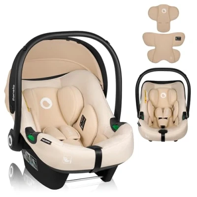 Image de LIONELO ASTRID i Size Siège Auto Pour Enfants 40 87 cm, Porte Bébé Groupe 0+, Montage Dos à la Route, 3 Punktowe, Ceintures de Sécurité Points, Protection Latérale, Insert Dri Seat (Black)