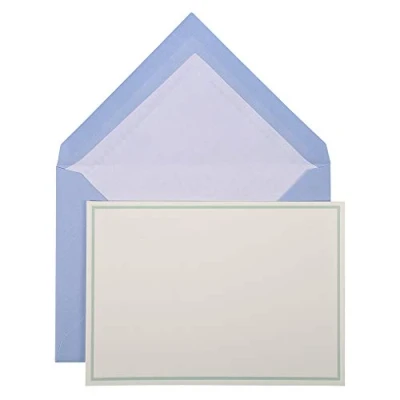 Image de Lalo 32602L Un sachet de correspondance comprenant 10 cartes simples 10,7x15,2 cm 300g et enveloppes doublées 11,4x16,2 cm, Bleu