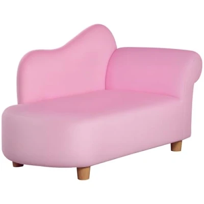 Image de HOMCOM Fauteuil pour Enfant, canapé méridienne, de 3 à 5 Ans, Corail Cachemire, 80 x 40 49 cm, Rose