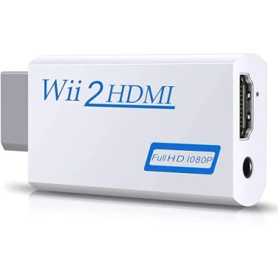 Image de BSWL Adaptateur Wii Hdmi pour TV, to Converter Adapter Convertisseur Vidéo Full HD 1080P avec Audio 3,5 mm et Sortie HDMI, Prend en Charge Tous Les Modes d&#039;affichage