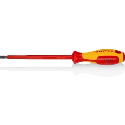 Image de Knipex Tournevis pour vis à fente brunie, poignée isolante bi matière, certifiée VDE 262 mm 98 20 65