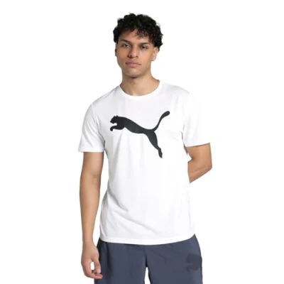 Image de PUMA M TAD Essentials Solid Cat Tee (CF big Cat), T Shirts Mixte, White,