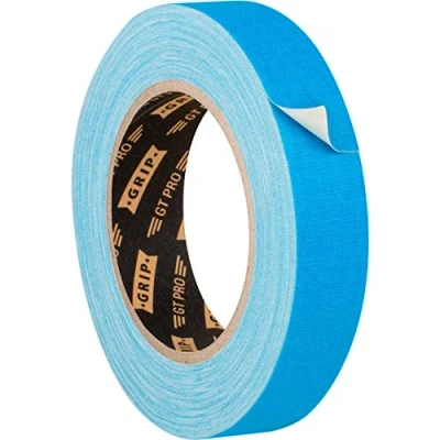 Image de GRIP Eventbasics Hula Hoop Tape Ruban adhésif bleu fluo, GT Pro, 25 mm x m, bande gaffa lumière noire fluorescente, mat