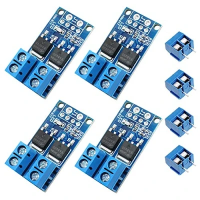Image de WayinTop 4 x Module Pilote Mosfet Trigger Switch MOS PWM Carte De Contrôle Voyant La Vitesse Du Moteur DC 5V 36V 15A 400W + Pin Bornier à PCB Vis Connecteur