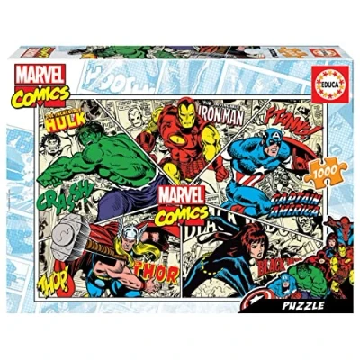 Image de Educa Puzzle de 1000 pièces pour Adultes Marvel Comics. Comprend Fix Tail l&#039;accrocher Une Fois l&#039;assemblage terminé. À partir 14 Ans (18498)