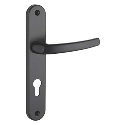 Image de THIRARD Ensemble de poignées pour porte d&#039;entrée Sultane trou cylindre, carré 7mm, entr&#039;axes 195mm, noir