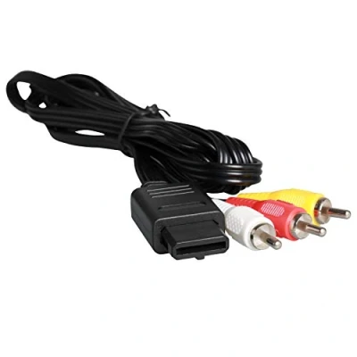 Image de ENDARK câble Composite, d&#039;alimentation stéréo audio vidéo AV RCA pour Gamecube/NGC/64/N64/SNES (1 pièce 1.75m/5.8ft)