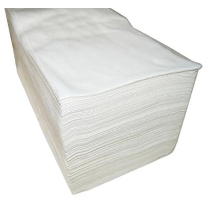Image de Plasticaps Lot de 100 serviettes jetables en tissu spunlace 40 x 80 cm, blanc