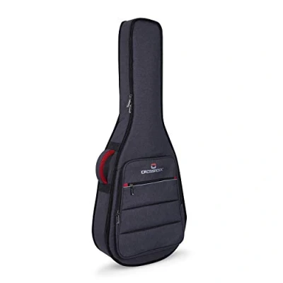 Image de Crossrock CRSG107CH CRSG107CHGR Housse pour Guitare Classique 1/2, Rembourrage 10 mm, Sac à Dos Disponible, Gris foncé