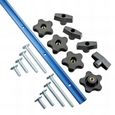 Image de Rockler 679127 Lot de 4 rails universels en T 17 pièces 1219 mm