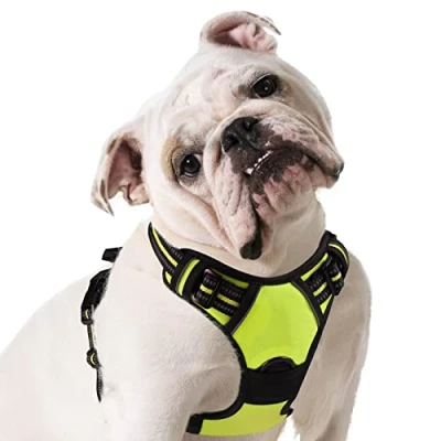 Image de Eagloo Harnais Chien, Anti Traction pour Chien Réfléchissant Réglable, Facile à Mettre, avec Poignée Contrôle, Arnet Respirant, Solide, Moyen et Grand, Vert, M