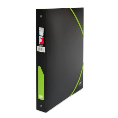 Image de OXFORD Classeur à Anneaux Nomade For Students A4XL Dos 40mm 4 Couverture Polypro Bicolores Noir/Vert