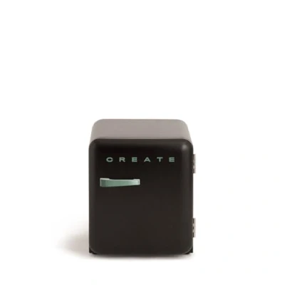 Image de CREATE / RETRO FRIDGE 50 SAGE/Réfrigérateur noir poignée vert sauge/ 85W, minibar, une étagère, design rétro, cm, deux étagères, capacité de 48L, basse consommation, 50x44x49,8 cm