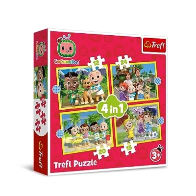 Image de Trefl Cocomelon, Découvrez de Héros Puzzles 4en1, 4 Puzzles, 12 à 24 Pièces Différents Niveaux Difficulté, Loisir pour Les Enfants partir 3 Ans