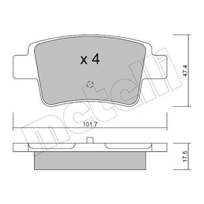 Image de METELLI 22 0705 0 Jeu de plaquettes frein contact signal d&#039;usure exclu OPEL: Corsa D 3/5 portes, FIAT: Grande Punto portes