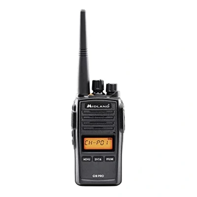 Image de Midland G18 Pro, Émetteur Récepteur PMR446, Talkie Walkie Bi Bande, Longue Distance, Batterie Lithium, Etanchéité IP67, Noir