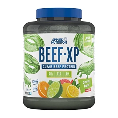 Image de Applied Nutrition Bœuf XP Isolat de Protéines Hydrolysées, Poudre Bœuf, Boisson Protéinée sans Produits Laitiers, Lactose, Sucre, 60 Portions (1.8Kg, Citrus Twist)