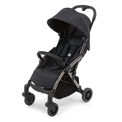 Image de Chicco Cheerio Poussette Canne Bébé Compacte de 0 à 15 kg, Ultra Légère, Pliable et Inclinable avec Position Sommeil, Fermeture Automatique, Pare soleil Habillage Pluie, Noir