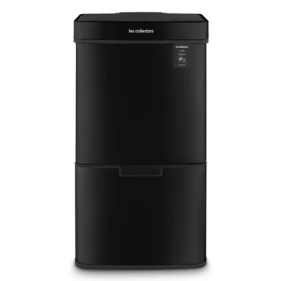 Image de Les Collectors Poubelle de tri à capteur Noire N1015, Capacité 69L, 3 Compartiments (47+11+11L), Ouverture Supérieure Automatique, Système Détection Infrarouge, Fermeture Silencieuse, Design