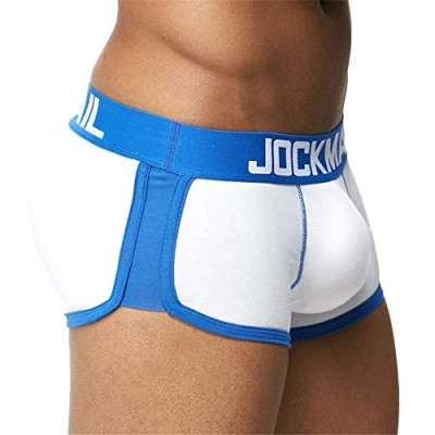 Image de Jockmail Boxer court en coton avec rembourrage au niveau des fesses pour homme Blanc Large