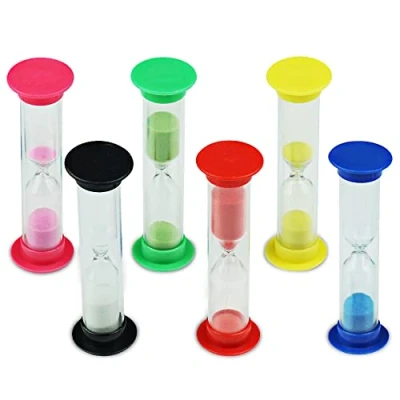 Image de Gvolatee Sablier Minuterie Ensemble Coloré Sable Cuisine Horloge Gestion du Temps pour 30s 1min 2min 3min 5min 10min (6pcs) 1