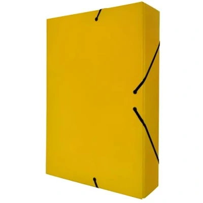 Image de RAYLU PAPER classeur de projet mat format A4 avec dos 7 cm, en carton robuste et fermeture caoutchouc pour projets scolaires ou bureau, taille 34 x 24 cm (Jaune)