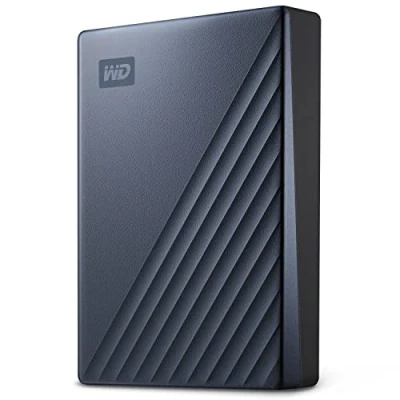 Image de WD 5 To My Passport Ultra, Disque Dur Externe Portable, Parfait pour sauvegarde et stockage, USB C, compatibilité avec PC, Xbox Playstation, Boîtier métallique épuré, Midnight Bleu