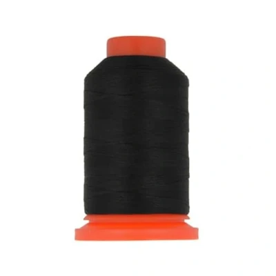 Image de Bobine fil mousse polyester 1000m fabriqué en France pour surjeteuse Noir