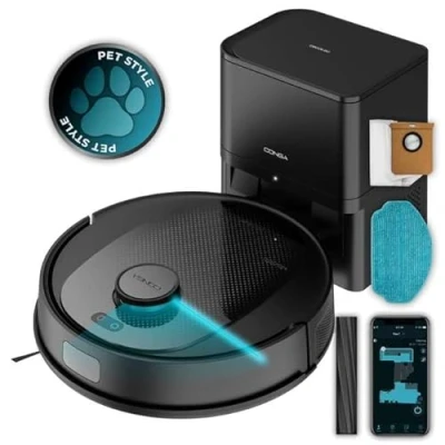Image de Cecotec Robot aspirateur et Base Automatique Conga 7690 Immortal Max Home M, Navigation Laser, Aspiration 5 000 Pa, jusqu&#039;à 220 Min d&#039;autonomie, Base, 2,5 l, contrôle Application, 4 en 1 Balayage