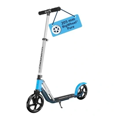 Image de HUDORA BigWheel Scooter Pure Trottinette stable en aluminium avec béquille Réglable hauteur et pliable pour jusqu&#039;à 100kg Jeunes adultes