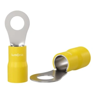 Image de Lumonic 25x Cosse à oeillet M5 partiellement isolée 4 6mm² I jaune Set de cosses, oeillets M5, cosses oeillet, av