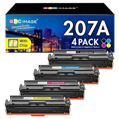 Image de GPC Image 207A 207X avec Puce Cartouche de Toner Remplacement pour HP Color Laserjet Pro MFP M283fdw M282nw M283fdn M255dw M255nw (4 Pack)