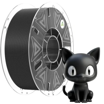 Image de Creality Filament officiel Hyper PLA noir, 1 kg pour imprimante 3D RFID impression à grande vitesse, résistant, lisse, performance dépassée, précision dimensionnelle +/ 0,03 mm, 2,2 lbs/bobine