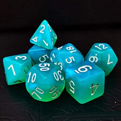 Image de Bescon Moonstone Dice Set Turquoise, Polyhedral RPG Effect