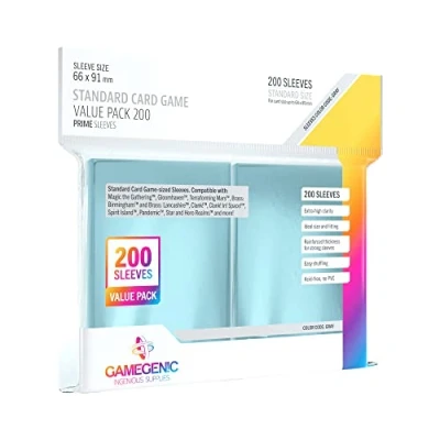 Image de GAMEGEN!C Gamegenic 200 Pack 66 x 91 mm Gray Standard Card Game Prime SleevesValue