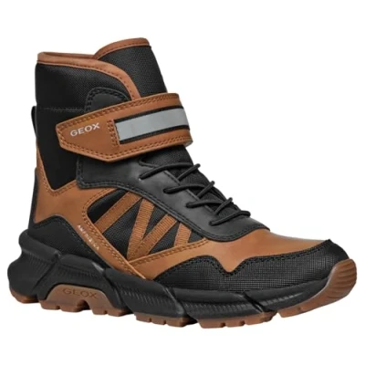 Image de Geox Flexyper PLUS BOY Bottes de neige pour enfants, Taille: 35, Tobacco/black Imitation cuir/textile
