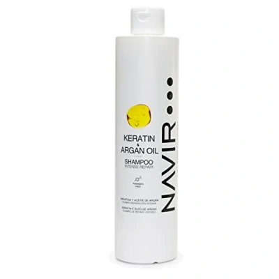 Image de NAVIR Professionnel Shampooing pour cheveux secs et abîmés à la kératine l&#039;huile d&#039;argan 500ml