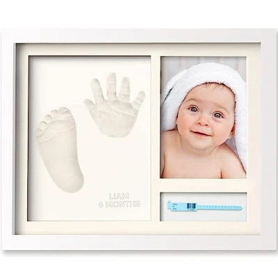 Image de KeaBabies Personnalisé Kit d&#039;empreintes de mains et pieds Décor chambre d&#039;enfant imprimé d&#039;impression cadre photo pour bébé (Alpine White)