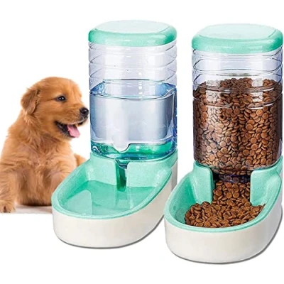 Image de Edipets, Distributeur Croquettes Chat, Chien, Automatique, 2 Unités, 3.8 L, Gamelle à Nourriture et Eau pour Animaux de Compagnie (Vert)