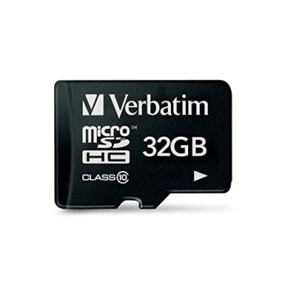 Image de Verbatim U3 Carte mémoire microSDHC 32 Go noire pour l&#039;enregistrement full HD appareils photo