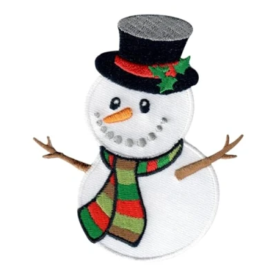 Image de PatchMommy Patch Écusson Brodé Thermocollant en Forme de Bonhomme Neige Pièce Brodée à Coudre ou Coller au fer Repasser pour Enfant et Bébé