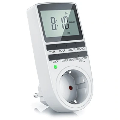 Image de CSL Minuterie numérique Écran LCD 2,1&quot; 5,3 cm 3680 W avec 10 programmes configurables Batterie de Secours Commutation aléatoire Sécurité Enfant