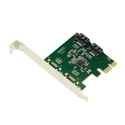 Image de KALEA INFORMATIQUE Carte contrôleur PCI Express PCIe 2X SATA 3 6G. Raid 0 1 SPAN. Equerres Low et High Profile avec Chipset ASM1061R