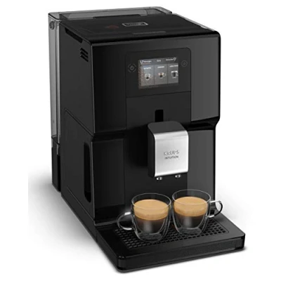 Image de Krups Machine à café broyeur grain, Ecran tactile couleur, 11 recettes préenregistrées, Indicateurs lumineux intuitif, accès bacs en frontal, Nettoyage facile, Intuition Préférence EA873810