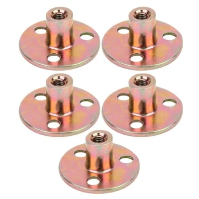 Image de Écrous à Bride 5 pièces, M6 M8 M10 en fer galvanisé Surface lisse d&#039;écrou T Base ronde té 3 trous pour la fixation de meubles connexion(M8)