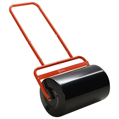 Image de Outsunny Rouleau à Gazon Jardin en Acier avec poignée dim. 59L x 32l 113H cm lestage Max. 38 L Rouge Noir
