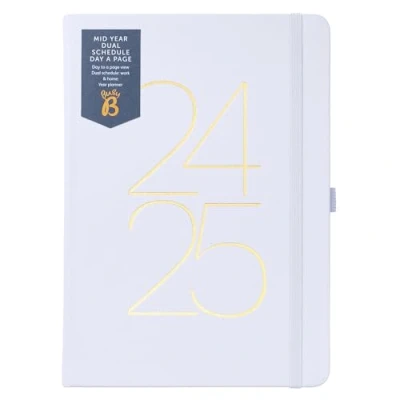 Image de Busy B Agenda journalier double horaire Août 2024 à Décembre 2025 Similicuir Bleu planificateur A5 avec espace pour deux horaires, pages lignées, notes et annuel