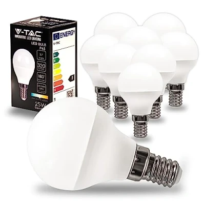 Image de V TAC 10x Ampoules LED culot E14 3,7W (équivalent 25W) P45 320 Lumen 4000K Blanc Neutre Ouverture du faisceau lumineux 180 Ampoule Efficacité Maximale et Économie d&#039;Énergie