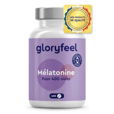 Image de Complément de Mélatonine Pur, 400 Comprimés (environ 12 mois), Support pour le Sommeil*, Meilleur Repos, Somnifère Fortement Dosée, 100% Végétalien, Sans Additifs et Arômes Artificiels